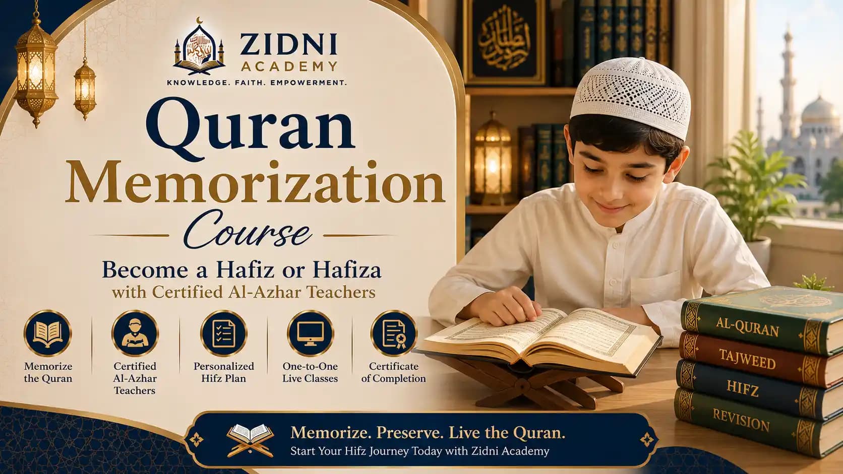 دورة حفظ القرآن الكريم - كن حافظًا أو حافظة مع معلمين معتمدين من الأزهر