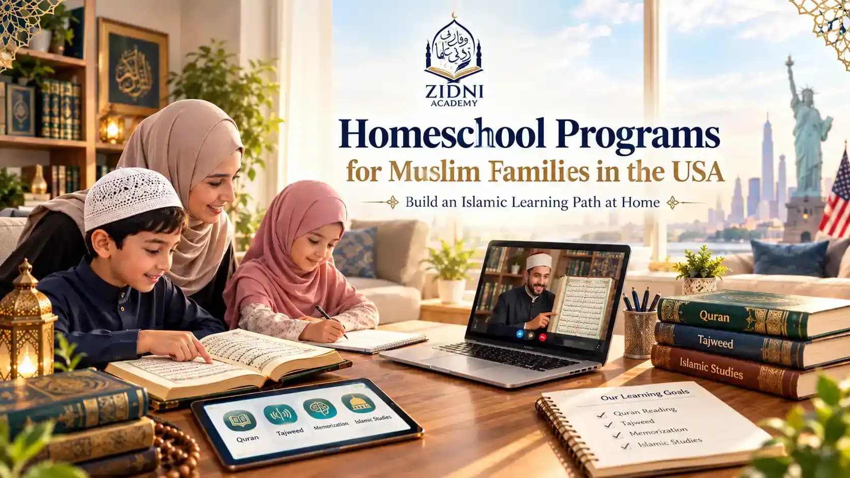 برامج التعليم المنزلي للعائلات المسلمة في الولايات المتحدة الأمريكية - بناء مسار تعليمي إسلامي متكامل في المنزل
